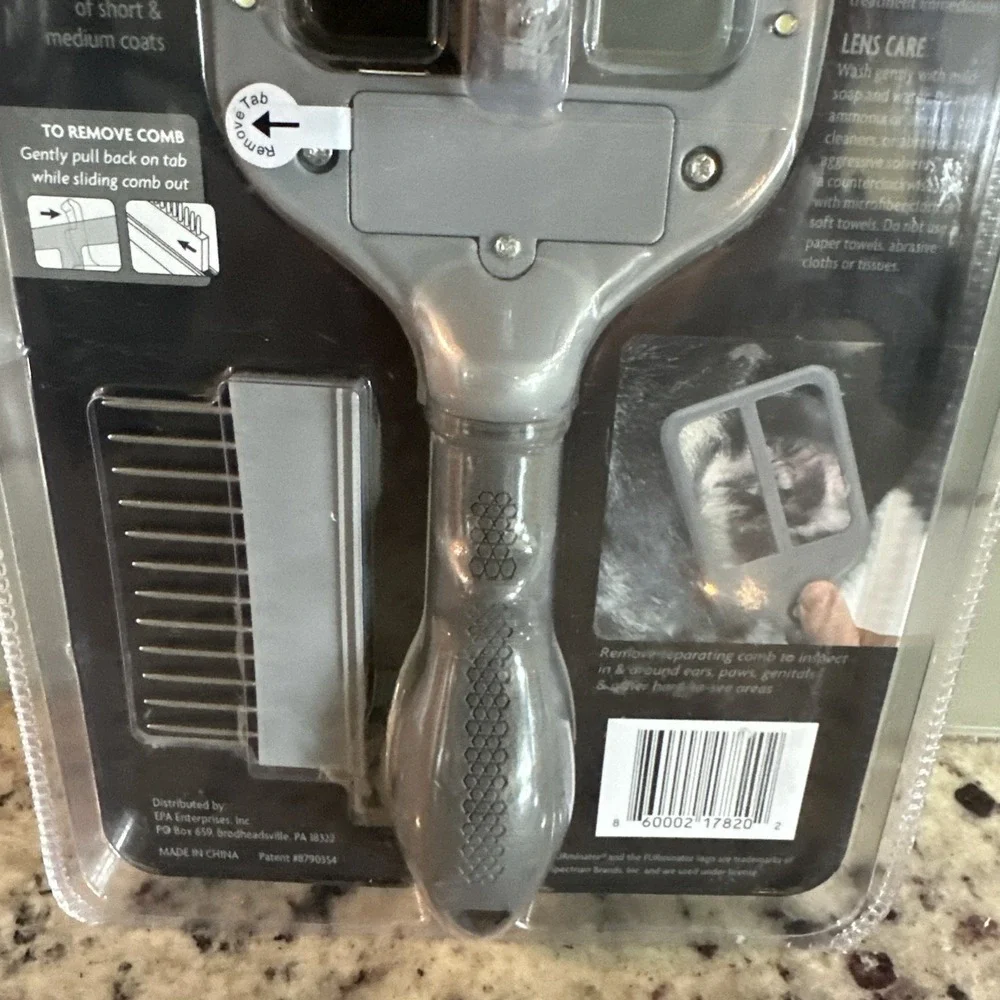 Furminator Flea & Tick Finder 3 In 1 Detecting Tool Locate Fleas Ticks Fur Comb